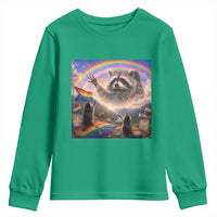 LGBTQ Pride Raccoon Rainbow Flag Youth Sweatshirt Two Raccoons Howling to The Rainbow