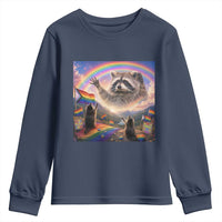 LGBTQ Pride Raccoon Rainbow Flag Youth Sweatshirt Two Raccoons Howling to The Rainbow