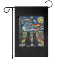 Cat Gay Pride Garden Flag Starry Night Style LGBTQ Pride Support
