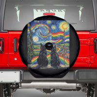 Cat Gay Pride Spare Tire Cover Starry Night Style LGBTQ Pride Support