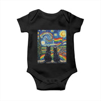 Cat Gay Pride Baby Onesie Starry Night Style LGBTQ Pride Support