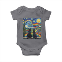 Cat Gay Pride Baby Onesie Starry Night Style LGBTQ Pride Support