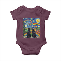 Cat Gay Pride Baby Onesie Starry Night Style LGBTQ Pride Support