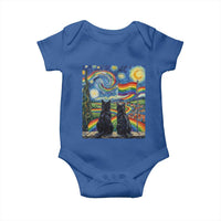 Cat Gay Pride Baby Onesie Starry Night Style LGBTQ Pride Support