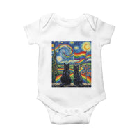 Cat Gay Pride Baby Onesie Starry Night Style LGBTQ Pride Support