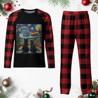 Cat Gay Pride Plaid Pajama Set Starry Night Style LGBTQ Pride Support