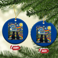 Cat Gay Pride Ceramic Ornament Starry Night Style LGBTQ Pride Support