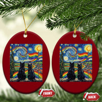Cat Gay Pride Ceramic Ornament Starry Night Style LGBTQ Pride Support