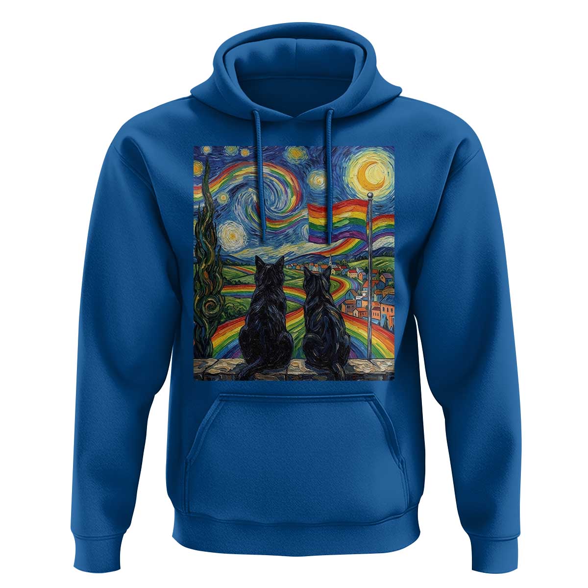 Cat Gay Pride Hoodie Starry Night Style LGBTQ Pride Support