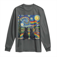 Cat Gay Pride Long Sleeve Shirt Starry Night Style LGBTQ Pride Support