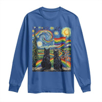 Cat Gay Pride Long Sleeve Shirt Starry Night Style LGBTQ Pride Support