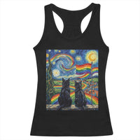 Cat Gay Pride Racerback Tank Top Starry Night Style LGBTQ Pride Support