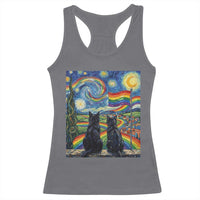 Cat Gay Pride Racerback Tank Top Starry Night Style LGBTQ Pride Support
