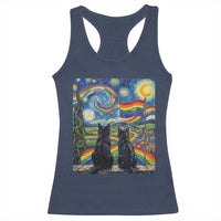 Cat Gay Pride Racerback Tank Top Starry Night Style LGBTQ Pride Support