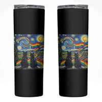 Cat Gay Pride Skinny Tumbler Starry Night Style LGBTQ Pride Support