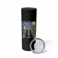 Cat Gay Pride Skinny Tumbler Starry Night Style LGBTQ Pride Support