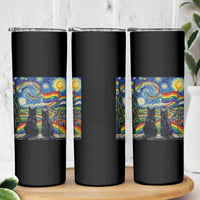 Cat Gay Pride Skinny Tumbler Starry Night Style LGBTQ Pride Support