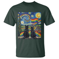 Cat Gay Pride T Shirt Starry Night Style LGBTQ Pride Support