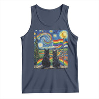 Cat Gay Pride Tank Top Starry Night Style LGBTQ Pride Support