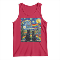 Cat Gay Pride Tank Top Starry Night Style LGBTQ Pride Support