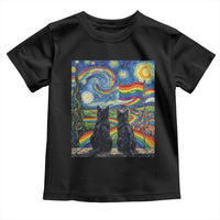 Cat Gay Pride Toddler T Shirt Starry Night Style LGBTQ Pride Support