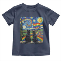 Cat Gay Pride Toddler T Shirt Starry Night Style LGBTQ Pride Support