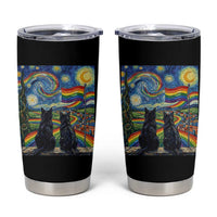 Cat Gay Pride Tumbler Cup Starry Night Style LGBTQ Pride Support