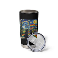 Cat Gay Pride Tumbler Cup Starry Night Style LGBTQ Pride Support