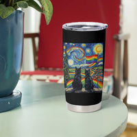Cat Gay Pride Tumbler Cup Starry Night Style LGBTQ Pride Support
