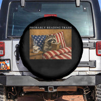 Probably Reading Trash Racoon Spare Tire Cover Funny Racoon Book Lover 4th of July