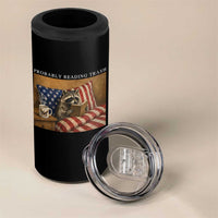 Probably Reading Trash Racoon 4 in 1 Can Cooler Tumbler Funny Racoon Book Lover 4th of July