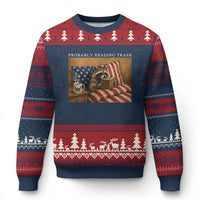 Probably Reading Trash Racoon Ugly Christmas Sweater Funny Racoon Book Lover 4th of July