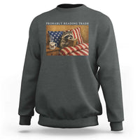 Probably Reading Trash Racoon Sweatshirt Funny Racoon Book Lover 4th of July