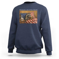 Probably Reading Trash Racoon Sweatshirt Funny Racoon Book Lover 4th of July