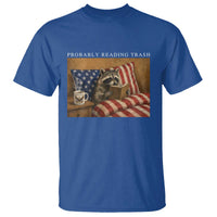 Probably Reading Trash Racoon T Shirt Funny Racoon Book Lover 4th of July