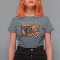 Probably Reading Trash Racoon T Shirt For Women Funny Racoon Book Lover 4th of July
