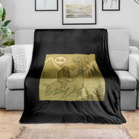 Funny Bigfoot Fishing Throw Blanket Sasquatch Loch Ness Monster Introvert Bruh - Wonder Print Shop