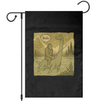 Funny Bigfoot Fishing Garden Flag Sasquatch Loch Ness Monster Introvert Bruh - Wonder Print Shop