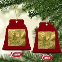 Funny Bigfoot Fishing Ceramic Ornament Sasquatch Loch Ness Monster Introvert Bruh - Wonder Print Shop