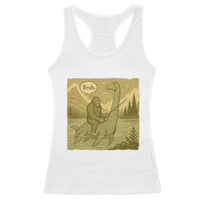 Funny Bigfoot Fishing Racerback Tank Top Sasquatch Loch Ness Monster Introvert Bruh - Wonder Print Shop