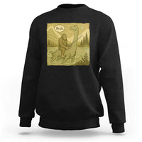 Funny Bigfoot Fishing Sweatshirt Sasquatch Loch Ness Monster Introvert Bruh - Wonder Print Shop
