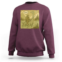 Funny Bigfoot Fishing Sweatshirt Sasquatch Loch Ness Monster Introvert Bruh - Wonder Print Shop