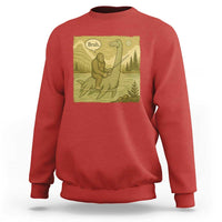Funny Bigfoot Fishing Sweatshirt Sasquatch Loch Ness Monster Introvert Bruh - Wonder Print Shop