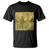 Funny Bigfoot Fishing T Shirt Sasquatch Loch Ness Monster Introvert Bruh - Wonder Print Shop