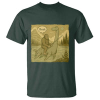 Funny Bigfoot Fishing T Shirt Sasquatch Loch Ness Monster Introvert Bruh - Wonder Print Shop