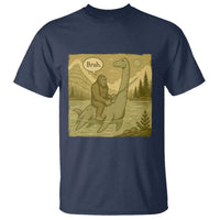 Funny Bigfoot Fishing T Shirt Sasquatch Loch Ness Monster Introvert Bruh - Wonder Print Shop