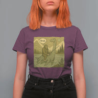 Funny Bigfoot Fishing T Shirt For Women Sasquatch Loch Ness Monster Introvert Bruh - Wonder Print Shop