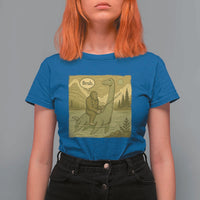 Funny Bigfoot Fishing T Shirt For Women Sasquatch Loch Ness Monster Introvert Bruh - Wonder Print Shop