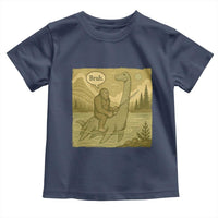 Funny Bigfoot Fishing Toddler T Shirt Sasquatch Loch Ness Monster Introvert Bruh - Wonder Print Shop