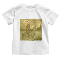 Funny Bigfoot Fishing Toddler T Shirt Sasquatch Loch Ness Monster Introvert Bruh - Wonder Print Shop